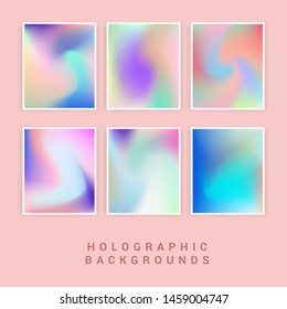 Set of vector backgrounds in sweet vibrant pastel tones, cute caramel colors. Refined vibrant juicy palettes for poster or cover design in vaporwave style.