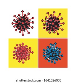 Set vector bacteria illustration. vector art Coronavirus epidemic concept. Virus 2019-nCoV. Coronavirus pattern. China epidemic. MERS-Cov (Middle East Respiratory Coronavirus Syndrome) Design concept