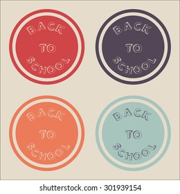 Set of vector badges and signs back to school. Back to school labels.