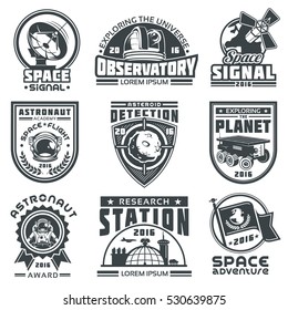 Set of vector badges space.