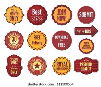 Set of vector badges and stickers
