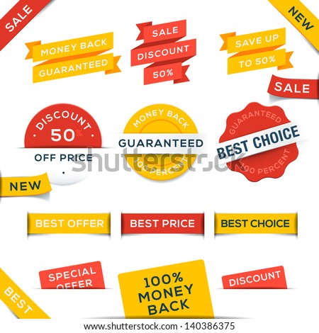 Set of vector badges and stickers, vector illustration.