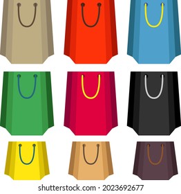 Un conjunto de bolsas vectoriales. Ilustración del tema de los envases y paquetes.