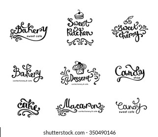Set of vector bakery logos. Bread and pastries labels, badges and design elements.