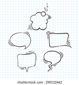 Set of vector balloons for text. Text bubbles. Doodle