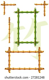 set of vector bamboo design elements