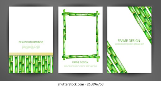 Set of vector bamboo frame. Illustrations can be used in design of brochures, booklets, covers, banners and other things. 
