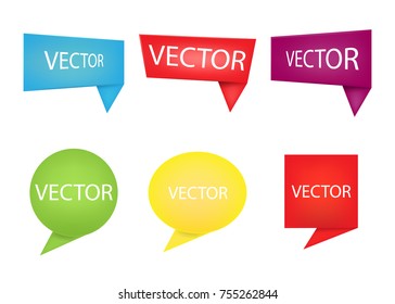 Set of vector banner. Annotation ribbon.  Speech bubble isolated on white background. Vector illustration. Eps 10.