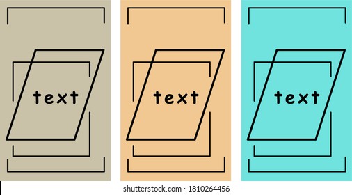 Set of vector banner for design. Flat color shapes with outline in minimal style. Template modern illustration, background for use in print or web, color