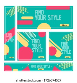 set vector banner design for web advertising, about sales and promotions