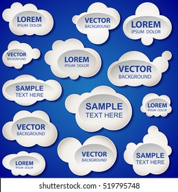 A set of vector banner in the form of clouds