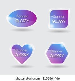 Set of vector banner glossy with color. gradient. vector illustration. Eps 10