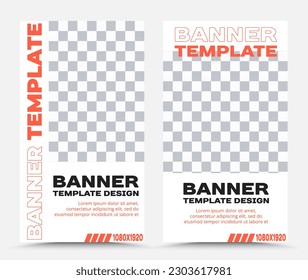 Conjunto de plantillas de banner vectorial en naranja