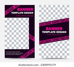 Set of vector banner templates in pink