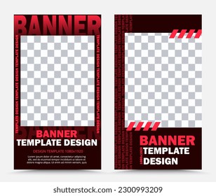 Set of vector banner templates in red black