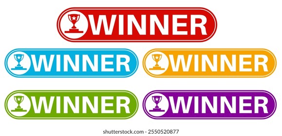 ícone definir vencedor do banner de vetor. Prêmio símbolo design modelo vetor ilustração