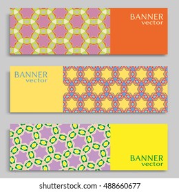 Set of vector banners with abstract geometric colored shapes. Business isolated elements collection