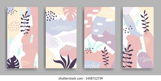 Set of vector banners with abstract ornament