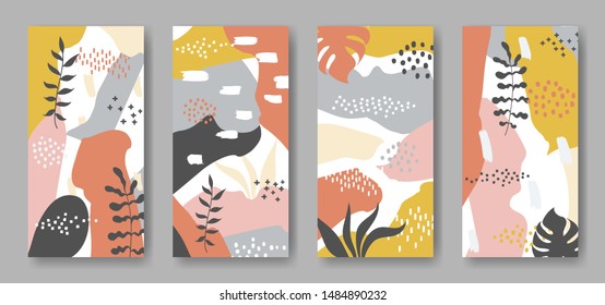 Set of vector banners with abstract ornament