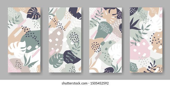 Set of vector banners with abstract ornament