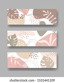 Set of vector banners with abstract ornament