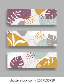 Set of vector banners with abstract ornament