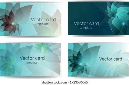 Conjunto de banners vectoriales con un patrón turquesa abstracto. Ilustración vectorial para tarjeta de visita, afiche, presentaciones.