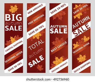 Set of vector banners for autumn sale