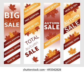 Set of vector banners for autumn sale