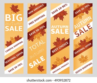 Set of vector banners for autumn sale