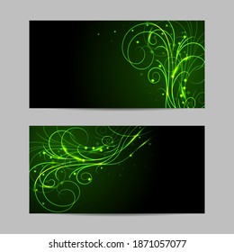 Set of vector banners with beautiful shiny pattern.