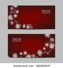 Set of vector banners. Beautiful winter pattern with snowflakes