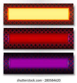 Set of vector banners in braided beads style