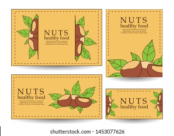 Set of vector banners and cards with chestnut. illustration for your design