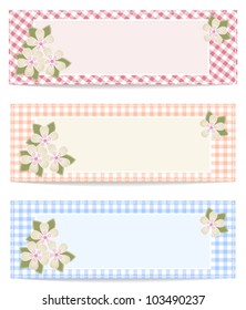 set of vector banners with cloth floral elements