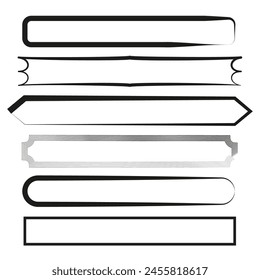 Set of vector banners. Collection of banner shapes. Modern banner outlines. Graphic design elements.
