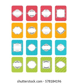 Set of vector banners. Cute cards with frame. Collection of stickers and labels in flat design. Vector illustration
