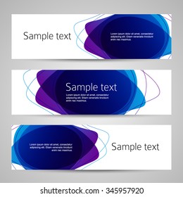 Set of vector banners design template with circle shapes background