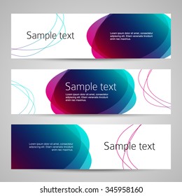 Set of vector banners design template with circle shapes background
