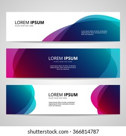 Set of vector banners design template with circle shapes background