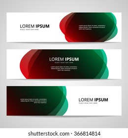 Set of vector banners design template with circle shapes background