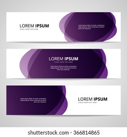 Set of vector banners design template with circle shapes background