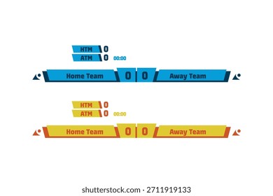 Conjunto de Anuncios de Vector en diferentes colores Anuncio para transmitir un partido de equipo
