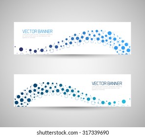Set of vector banners with dynamic circles background