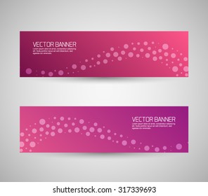 Set of vector banners with dynamic circles background