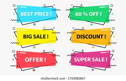 Vektorbanner-Set mit flachem Design-Vektorgrafik 