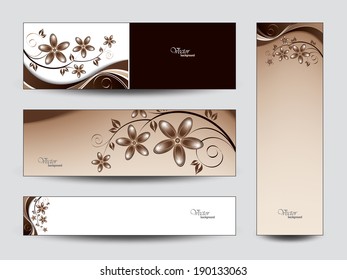 Set of Vector Banners. Floral Backgrounds.