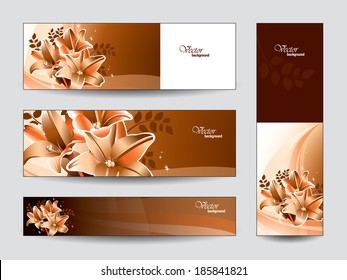 Set of Vector Banners. Floral Design. Eps10.