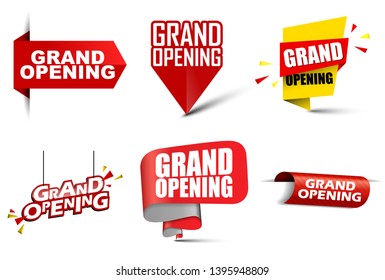 set vector banners grand opening