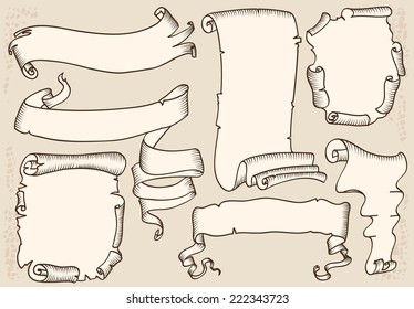 conjunto de banners vectoriales en estilo de grifo